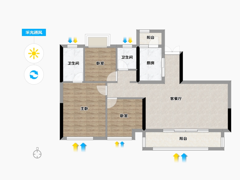 四川省-成都市-宽窄学府-82.31-户型库-采光通风