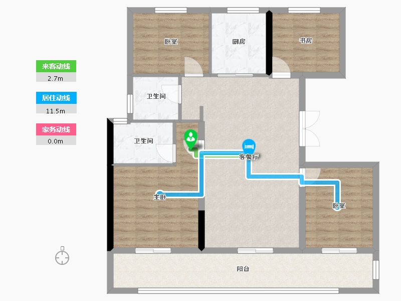 浙江省-嘉兴市-嘉宸府-102.40-户型库-动静线