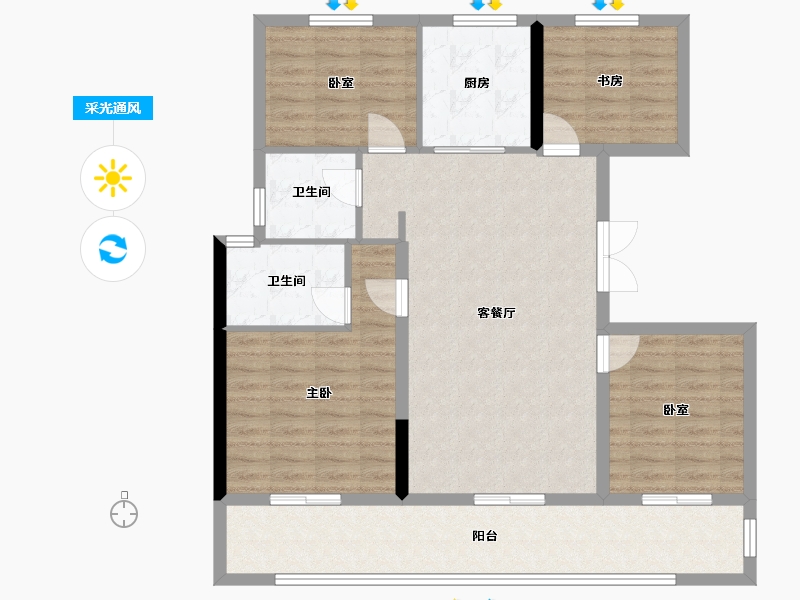 浙江省-嘉兴市-嘉宸府-102.40-户型库-采光通风