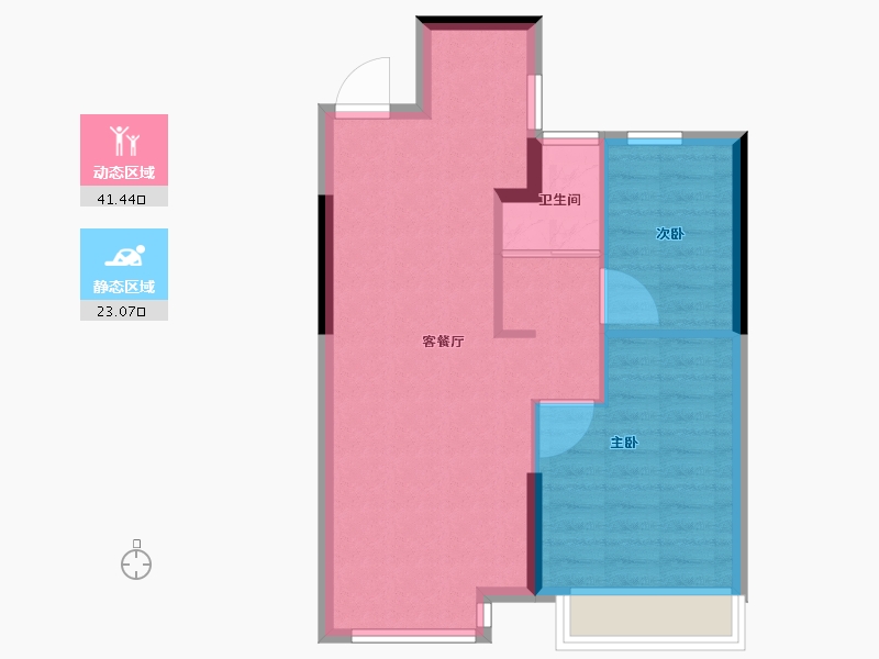 浙江省-嘉兴市-云悦澜庭-58.43-户型库-动静分区