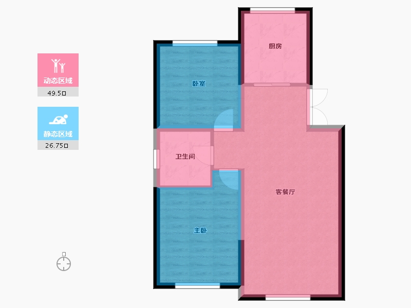 黑龙江省-哈尔滨市-桃源壹品-68.93-户型库-动静分区