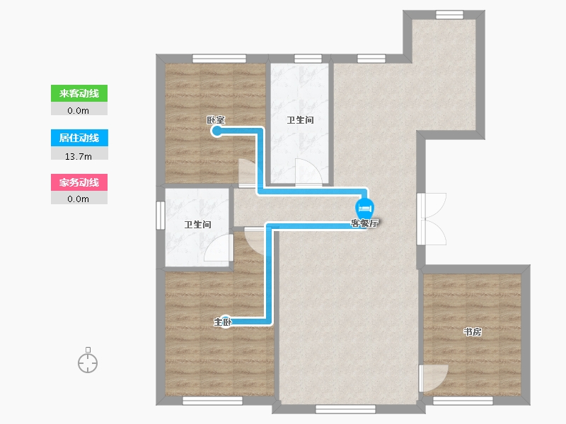 黑龙江省-大庆市-银河太阳城六期银河御府-85.55-户型库-动静线