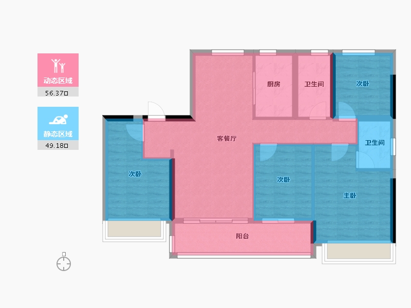 浙江省-温州市-华鸿·江澜天宸-94.84-户型库-动静分区