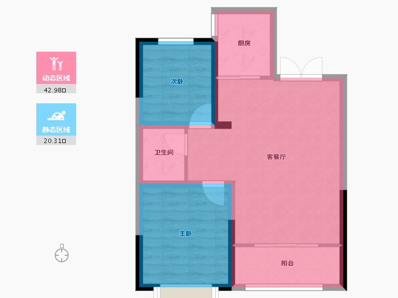 甘肃省-庆阳市-书香铭苑-56.59-户型库-动静分区