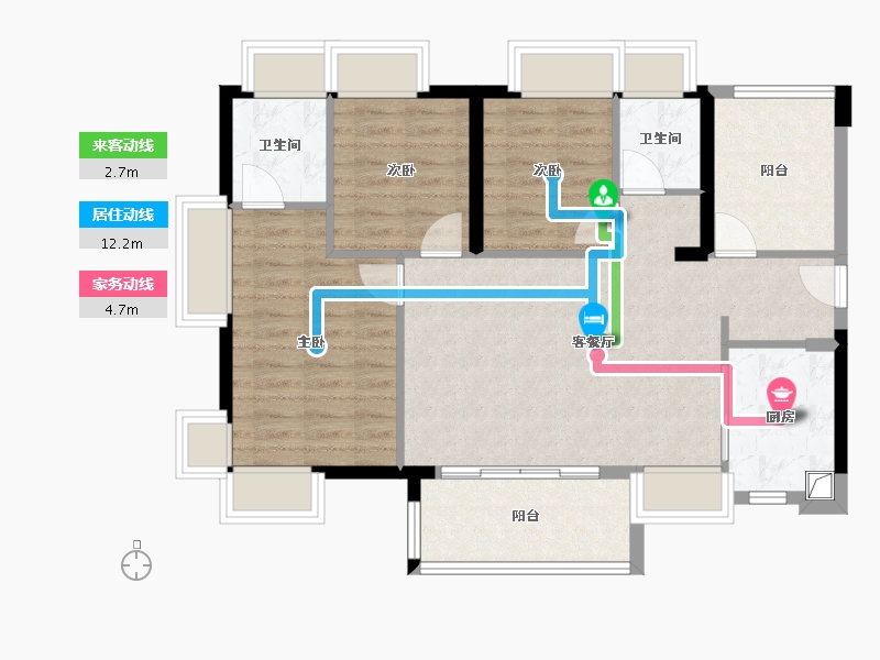 广东省-广州市-保利珑悦-84.06-户型库-动静线