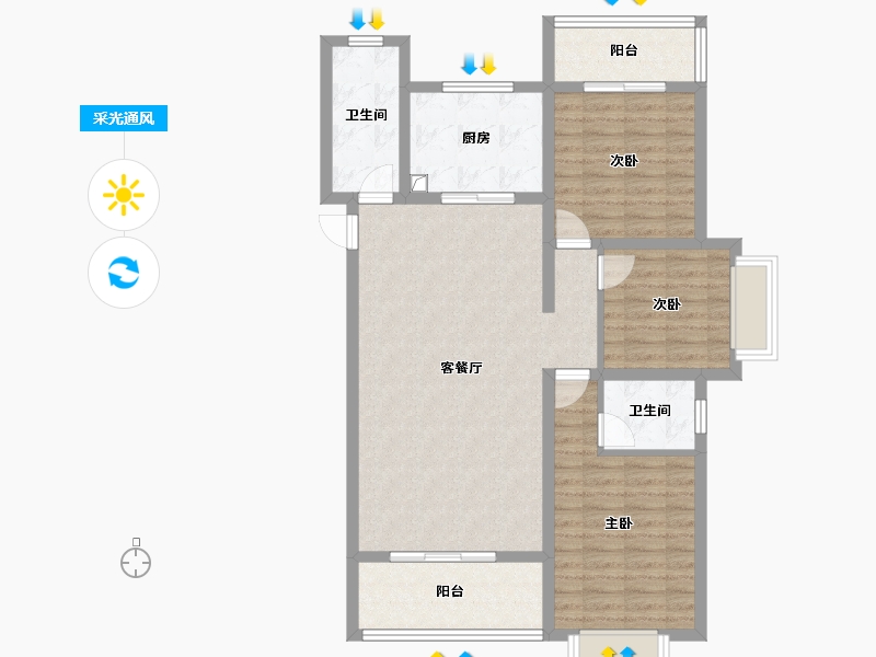 陕西省-宝鸡市-丽景佳苑-112.80-户型库-采光通风