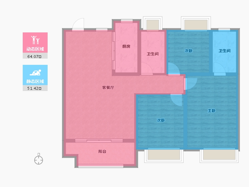 江苏省-宿迁市-沭阳富园玖誉府-104.00-户型库-动静分区