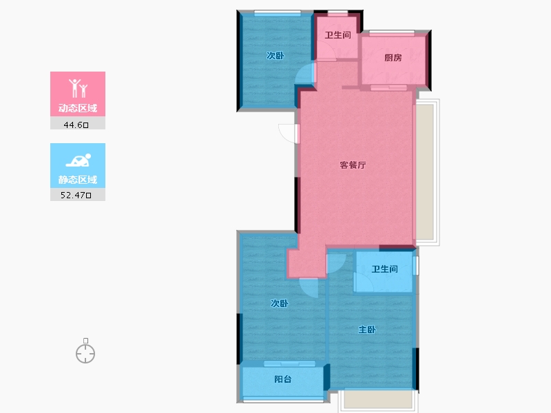 浙江省-温州市-华鸿·江澜天宸-87.24-户型库-动静分区