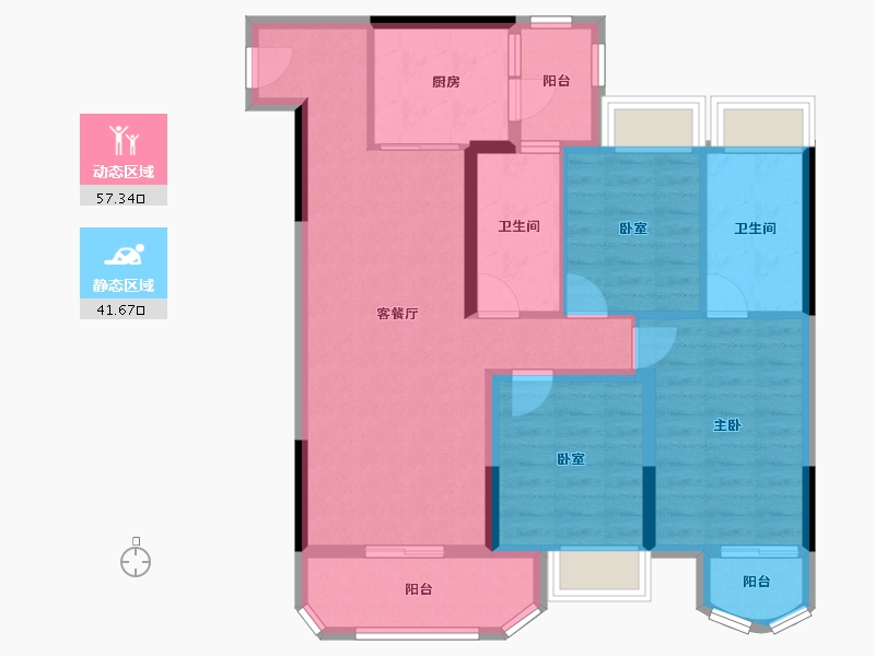 广东省-广州市-致景轩-87.87-户型库-动静分区