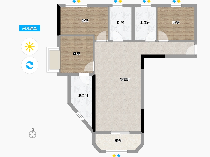 广东省-广州市-致景轩-72.24-户型库-采光通风