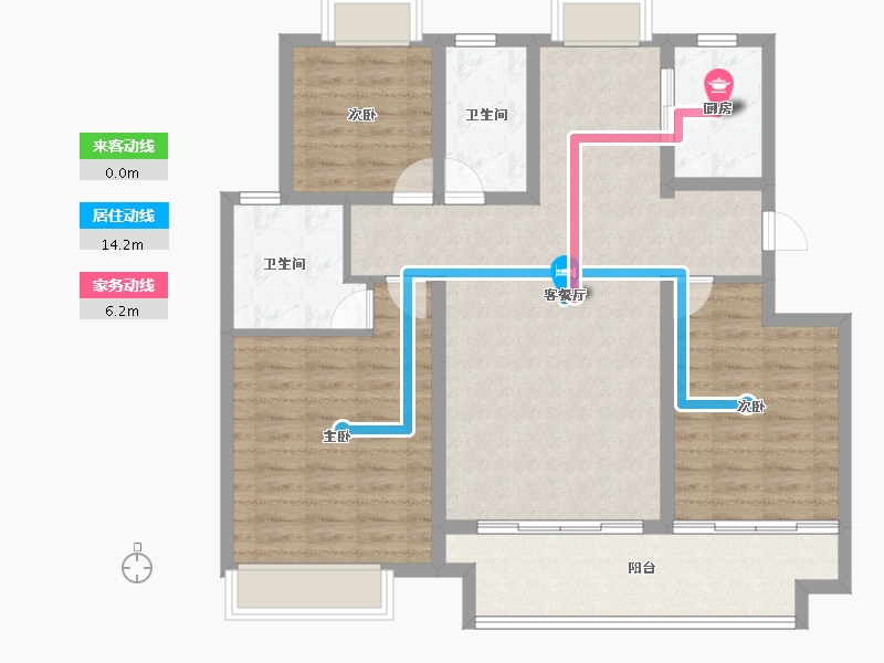 江苏省-宿迁市-沭阳富园玖誉府-104.00-户型库-动静线