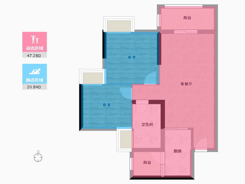 广东省-广州市-珠江·海珠里-60.31-户型库-动静分区