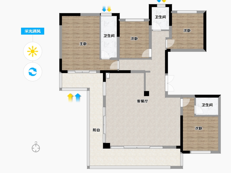 四川省-成都市-空港发展云璟林著-148.70-户型库-采光通风