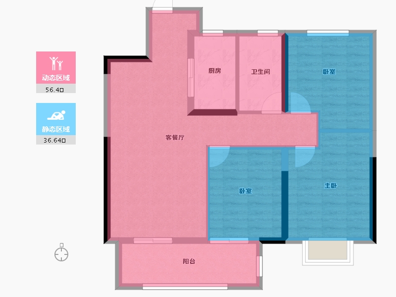 江苏省-徐州市-大华·岚翠-83.65-户型库-动静分区