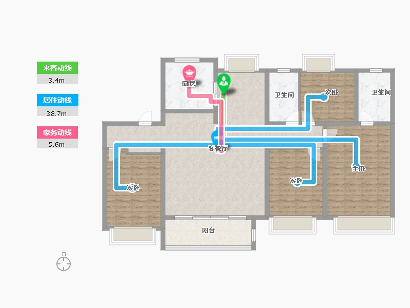 江苏省-宿迁市-沭阳富园玖誉府-136.00-户型库-动静线