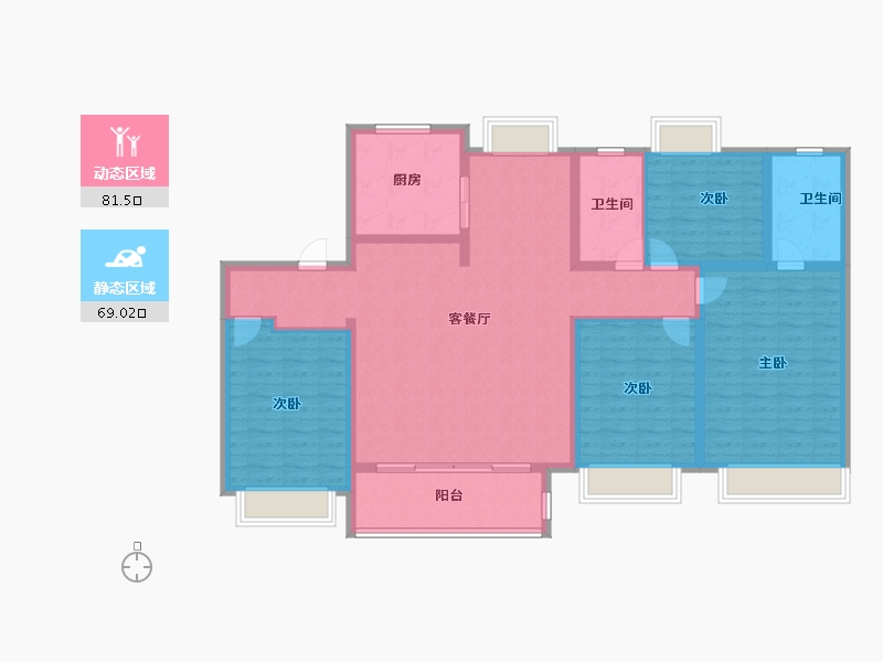 江苏省-宿迁市-沭阳富园玖誉府-136.00-户型库-动静分区