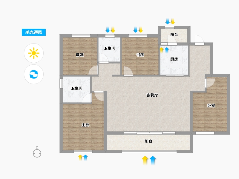 四川省-成都市-保利天府和颂二期-117.28-户型库-采光通风