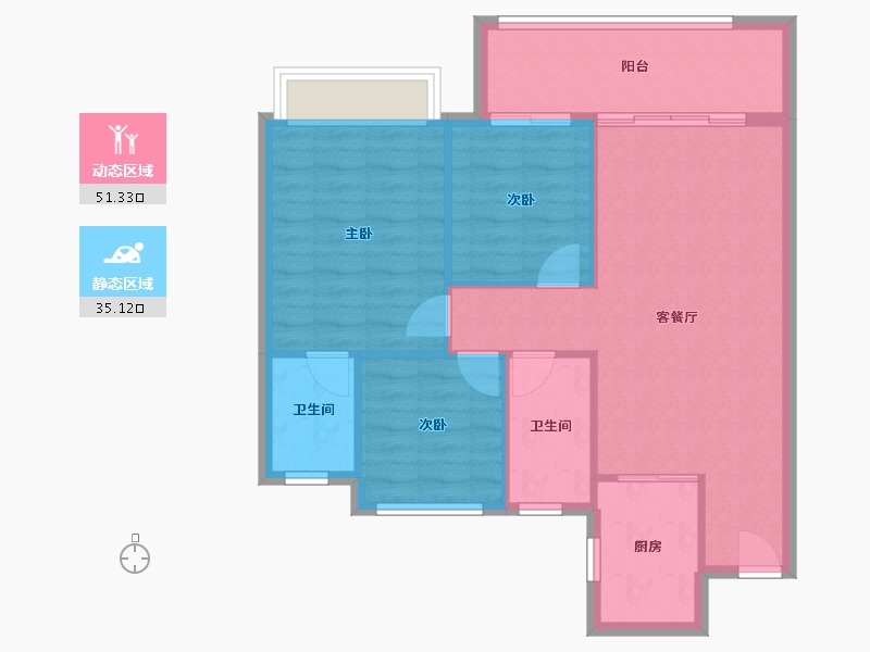 湖南省-郴州市-上品璟苑-78.40-户型库-动静分区