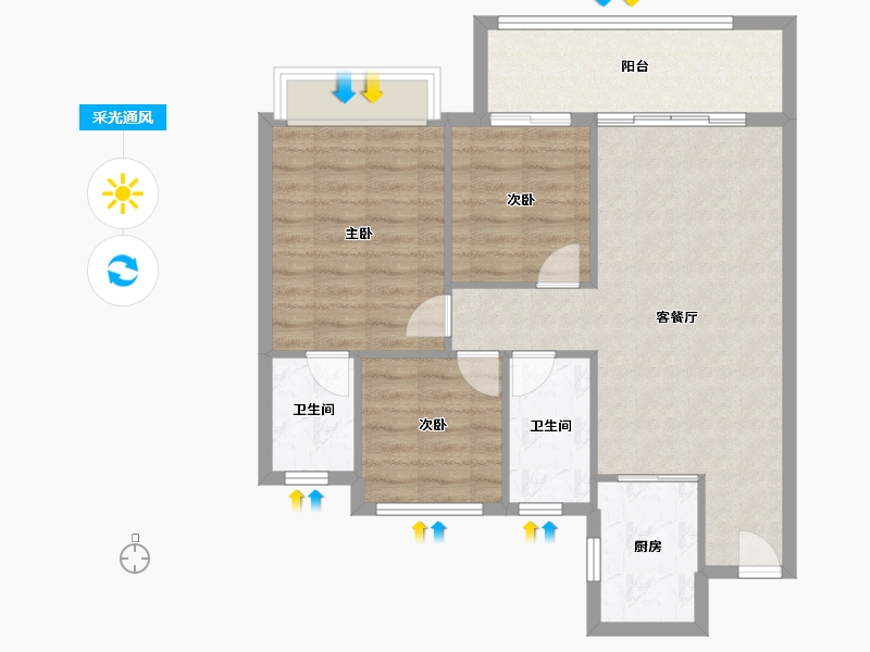 湖南省-郴州市-上品璟苑-78.40-户型库-采光通风