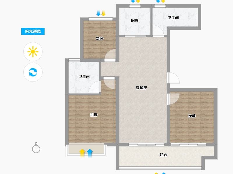 江苏省-宿迁市-沭阳富园玖誉府-100.00-户型库-采光通风