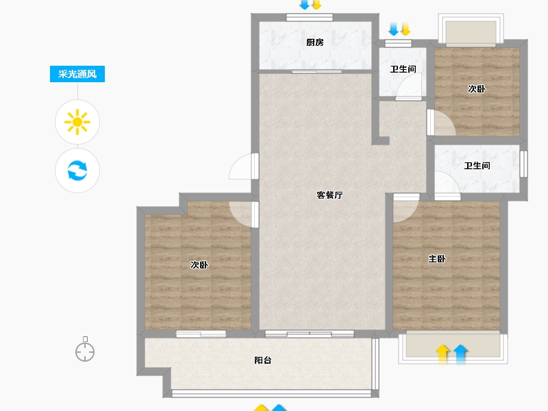 江苏省-宿迁市-沭阳富园玖誉府-100.00-户型库-采光通风