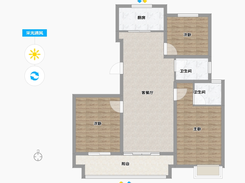 江苏省-宿迁市-沭阳富园玖誉府-108.01-户型库-采光通风