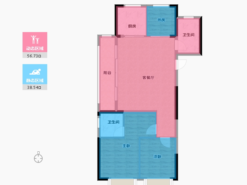 浙江省-金华市-商城福田印象-86.40-户型库-动静分区