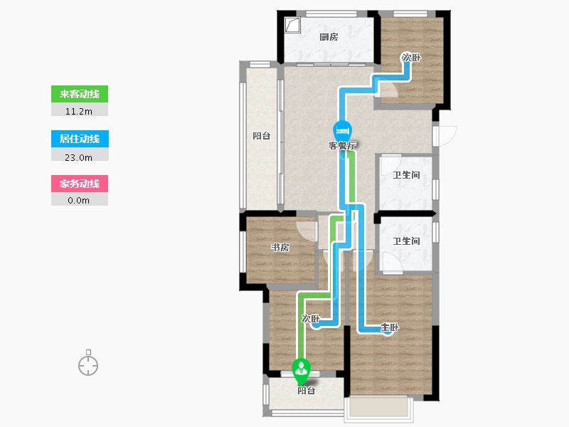 浙江省-金华市-双江湖锦绣和鸣-96.05-户型库-动静线