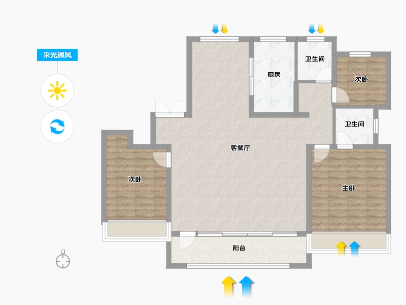 山东省-枣庄市-正信·世纪新城-112.95-户型库-采光通风