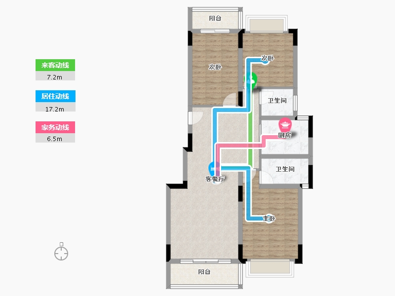 广西壮族自治区-桂林市-福隆雅苑-97.77-户型库-动静线