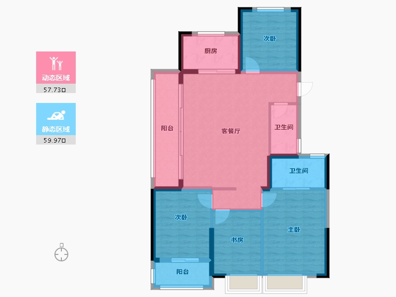 浙江省-金华市-双江湖锦绣和鸣-106.47-户型库-动静分区