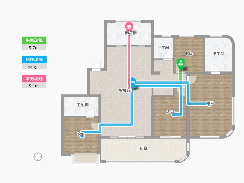 浙江省-金华市-绿城凤起潮鸣-140.16-户型库-动静线