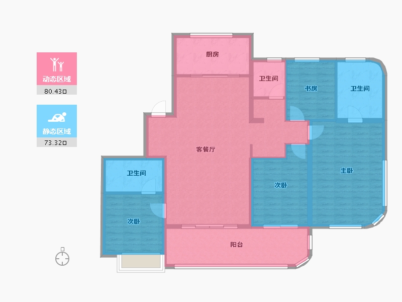 浙江省-金华市-绿城凤起潮鸣-140.16-户型库-动静分区