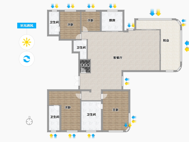 浙江省-金华市-绿城凤起潮鸣-224.00-户型库-采光通风