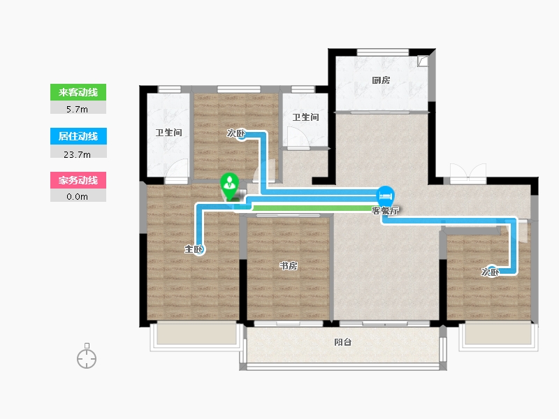 陕西省-榆林市-盛景馨苑-104.69-户型库-动静线