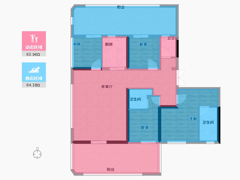 陕西省-西安市-永晖文檀府-114.34-户型库-动静分区