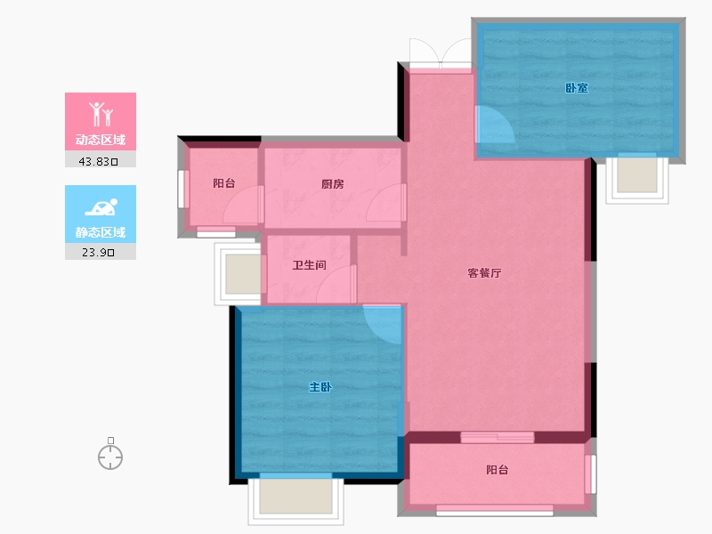 贵州省-遵义市-思乐为置地中心-60.75-户型库-动静分区