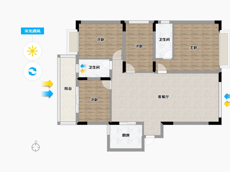 广西壮族自治区-桂林市-福隆雅苑-123.09-户型库-采光通风