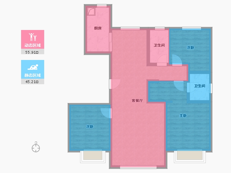 河北省-唐山市-凤凰逸园-118.00-户型库-动静分区