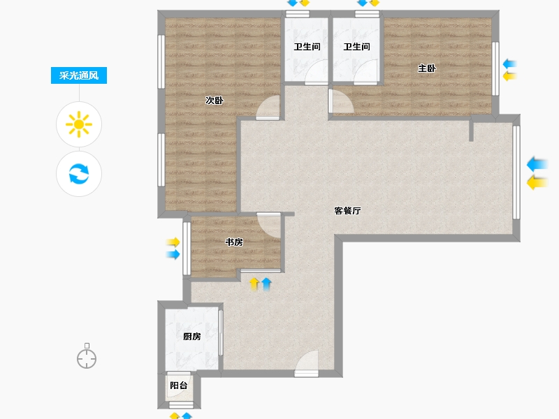 福建省-漳州市-碧湖天骄-92.50-户型库-采光通风