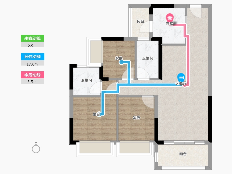 广东省-肇庆市-敏捷水映澜山-75.00-户型库-动静线