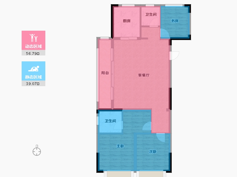 浙江省-金华市-商城福田印象-86.41-户型库-动静分区