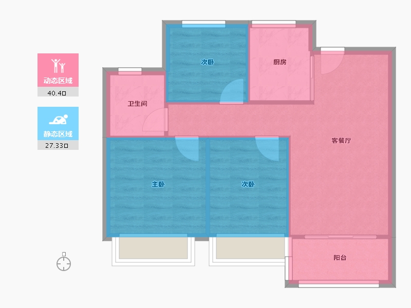 江苏省-南京市-璀璨云著-65.00-户型库-动静分区