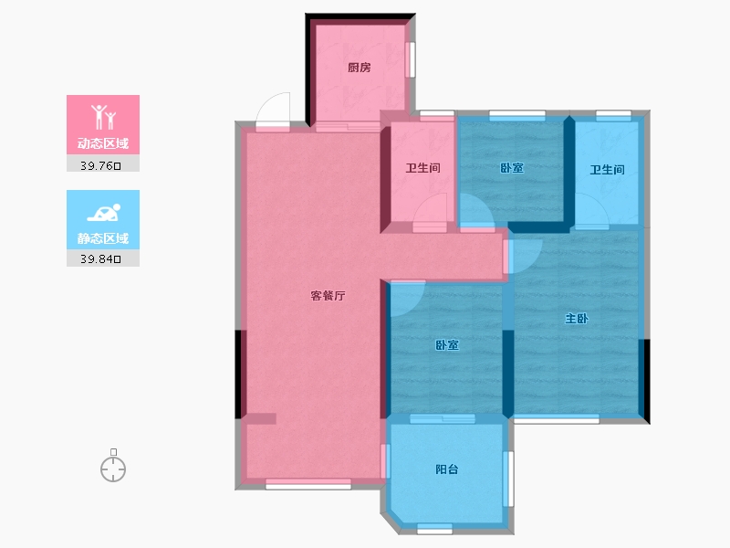 陕西省-西安市-永晖文檀府-70.13-户型库-动静分区