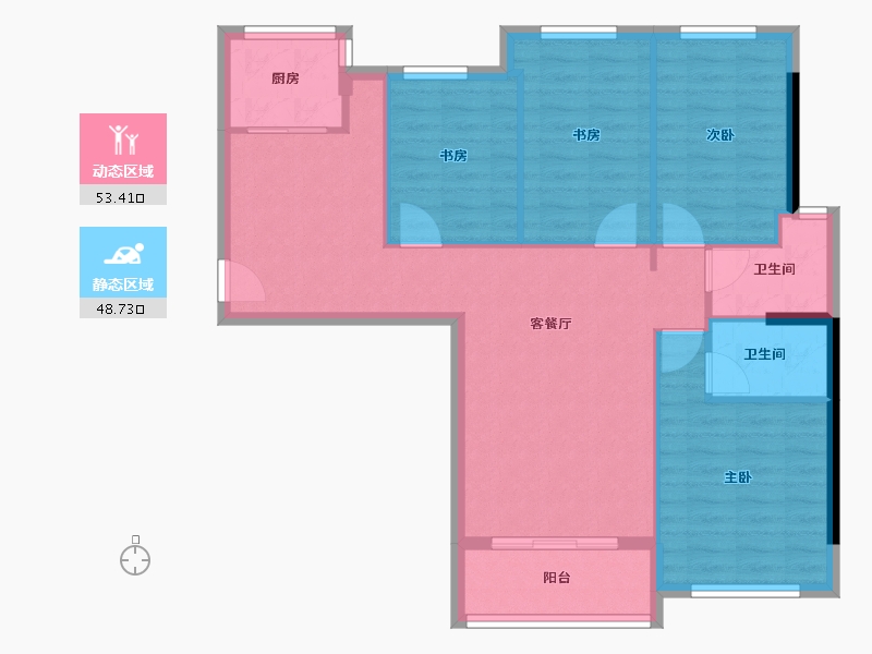 福建省-漳州市-碧湖天骄-92.50-户型库-动静分区