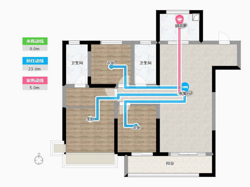 山东省-德州市-禹城德百玫瑰园-108.00-户型库-动静线