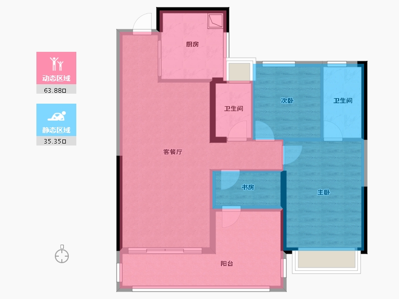 湖南省-长沙市-中国铁建花语江南-88.97-户型库-动静分区