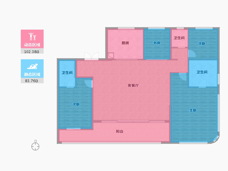 浙江省-金华市-绿城凤起潮鸣-172.08-户型库-动静分区