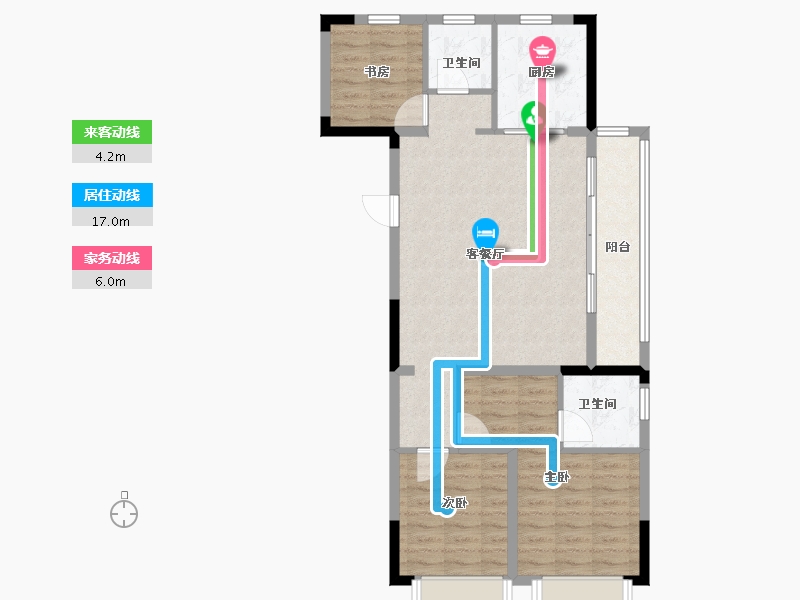 浙江省-金华市-商城福田印象-86.40-户型库-动静线