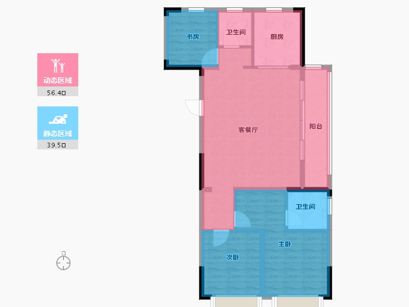 浙江省-金华市-商城福田印象-86.40-户型库-动静分区